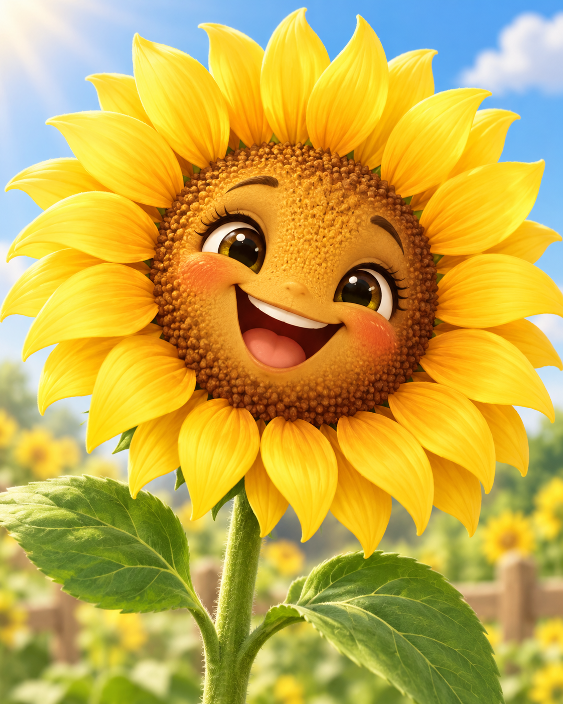 Fröhlich lachende Sonnenblume
